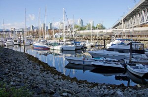 Boats in the harbor at Granville Island