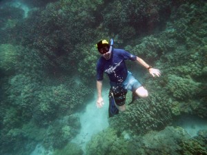 David snorkeling and diving