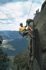 Rockclimbing rope has high strength, and high stretch