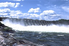 Sokatisewin dam, Churchill River, Sandy Bay, Saskatchewan